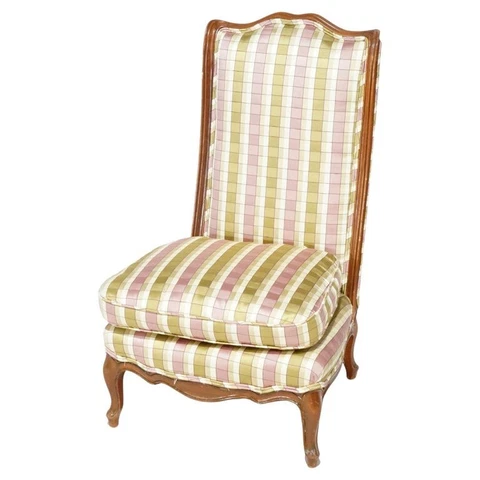 Vintage French Style Ladies Upholstered Slipper Chair, 20th C Cover