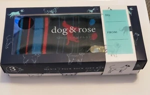 💥 Dog and Rose Men's Socks Gift Box of 3 Pairs Shoes 8-12 FREE SHIPPING  - Picture 1 of 1