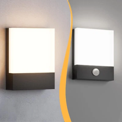 LED Außenleuchte mit oder ohne Bewegungsmelder Wandleuchte Außenlampe Wandlampe - Bild 1 von 4