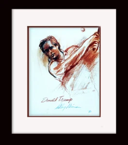 LEROY NEIMAN • 'Donald Trump' 1986 Newly Custom Framed Art Print - Picture 1 of 2