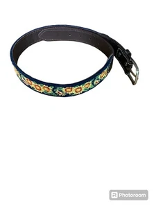 NOS Needlepoint Belt 28”  Sunflowers Floral Handmade For Kids Children’s? - Picture 1 of 5
