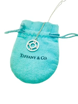 Tiffany & Co. Collar Colgante Medallón Atlas Redondo Plata Esterlina 16" - Bolsa Foto 1 de 4
