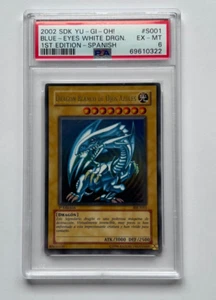 Yugioh Blue-Eyes White Dragon BIK-S001 1st Edition (SDK-001) SPANISH PSA 6 - Picture 1 of 1