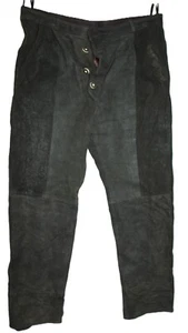 BASTELN!!! KNOPF FEHLT! LANGE Trachten LEDER- LEDERHOSE EHER W38 L36 116CM Gr 56 - Bild 1 von 7