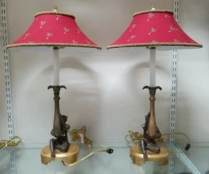 Frederick Cooper Monkey Holding Palm Tree Lamps, 24" - Picture 1 of 6