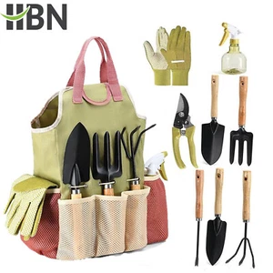 HBN Gardening Tool Set, 9 Pcs Heavy Duty Gardening Hand Tools Organizer Handbag - Picture 1 of 8