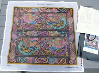 Quality Color Needlepoint Canvas Animal Fayre Celtic Peacocks - Image 1 of 4