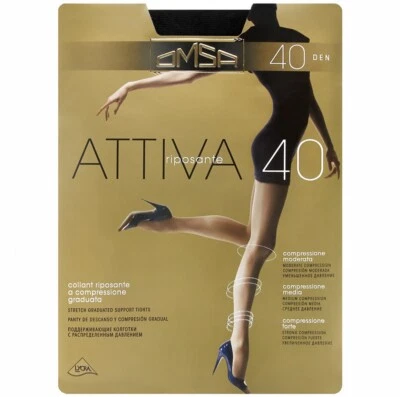 NOVO!!! Meia-calça italiana Omsa ATTIVA Riposante 40 NERO 4 tamanho grande cor preta - Imagem 1 de 4