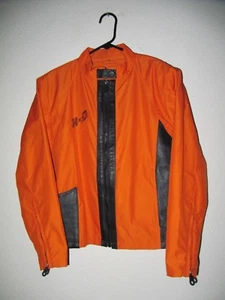 Harley-Davidson Nylon Waterproof Full Zip Jacke - Damen M - Orange / Schwarz - Bild 1 von 3
