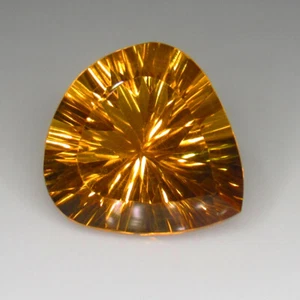 11.05 Ct Natural Top Luster Yellow Citrine Flawless Concave Cut,Brazil-A594 - Picture 1 of 1