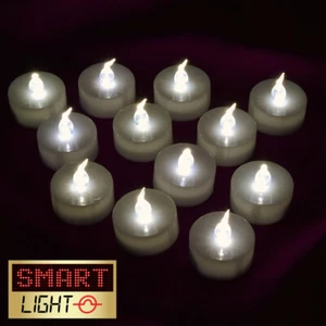 SmartLight WHITE Flameless LED Tea Light Candles Battery Tealights - Picture 1 of 10