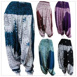 New Harem Pants Hmong Trousers Bohemian Tribal Aladdin Genie Boho Yoga Hippie DI - Picture 1 of 4