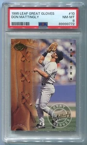 1995 Leaf Great Gloves DON MATTINGLY New York Yankees HOF #10 Graded PSA 8 NM-MT - Picture 1 of 2