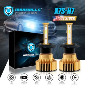 4-sides H7 LED Headlight Bulbs Kit Car Lamp High Low Beam 375000LM 6000K White - Picture 1 of 12