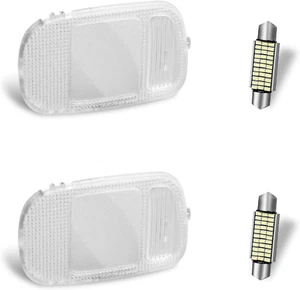 Roof Map Dome Light Cover Overhead Console Reading Lamp Lens White Led Blubs Hou - Picture 1 of 12
