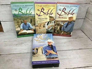 Charlton Heston Presents The Bible VHS Video Four Pack Box Set - Picture 1 of 4