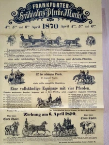 Frankfurt Plakat Frühjahrspferdemarkt 1870 - Bild 1 von 1