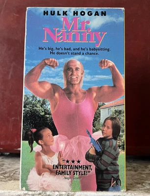 Mr.  Nanny (1993) Hulk  Hogan VHS •New  Line • Rare Red Flap Variant • Tested VG - Image 1 of 4