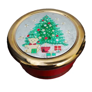 Vintage Himark Japan Christmas Ceramic Trinket Dish 24 kt Gold Trim Tree Bear - Picture 1 of 9