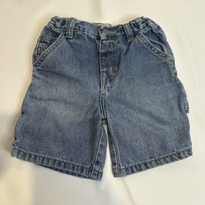Baby Gap Carpenter Denim Jeansshorts Druckknopfverschluss verstellbare Taille Größe 3T - Bild 1 von 5