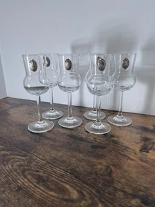 Grappa Bar Special Glass Drinkware w/Silver Emblem Set of 6 - Picture 1 of 7