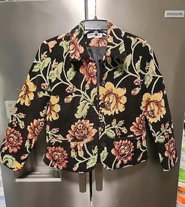 CHAQUETA BORDADA CON CUENTAS SEMILLAS APLIQUES FLORALES ANAGE PARA MUJER XS Negra  - Imagen 1 de 12