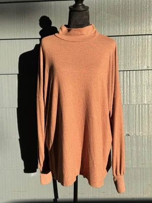 Women’s Long Sleeve Orange Mock Neck Sweater Size 1X! - Image 1 of 4