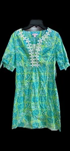 Lilly Pulitzer Size 10 Andover Dress Slub Lawn Limeade Purrfect Paradise - Picture 1 of 14