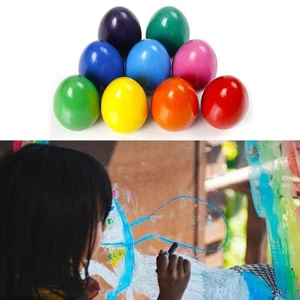 9 Colors Egg Crayons Paint Pens Washable Easy Grip for 1-3 Unbreakable Palm - Picture 1 of 6