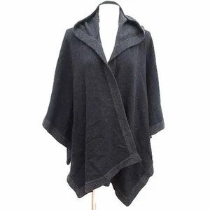 Theory Cardigan Knit Poncho Hooded Wool S Black YK Used 970670b7f3a3925c8b637550 - Picture 1 of 6