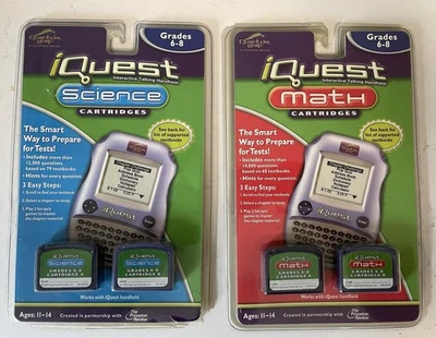 Leap Frog iQuest Science & Math Cartridges A and B Grades 6-8 New Sealed - Image 1 of 3