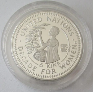 Papua-Neuguinea 5 Kina 1984 Dekade der Frau Silber - Picture 1 of 2