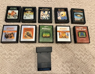 Lote Videojuegos Atari 2600: Pac-man, Pitfall, River Raid, Galaxian, ET + más Foto 1 de 2