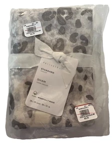 Pottery Barn Snow Leopard Organic Percale Standard Sham White_New_TD - Picture 1 of 2