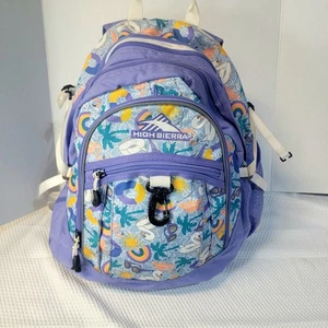 Hi Sierra Fatboy Backpack Purple Beach Vibes 16 x 14 Roomy Lots of pockets - Picture 1 of 16