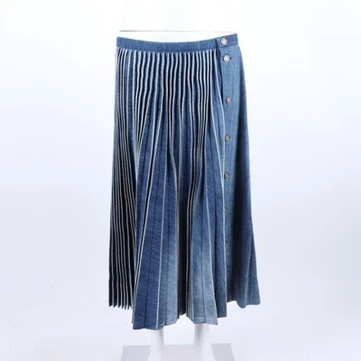 CHRISTIAN DIOR Denim Pleated Skirt 121962 - Image 1 of 4