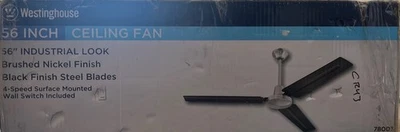 Westinghouse Lighting Jax 56" Industrial Blade Ceiling Fan Brushed Nickel 78003 - Image 1 of 4