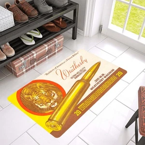 Vintage Style 300 Weatherby Magnum Ammo Tiger Box Doormat Rug In / Out Decor - Picture 1 of 5