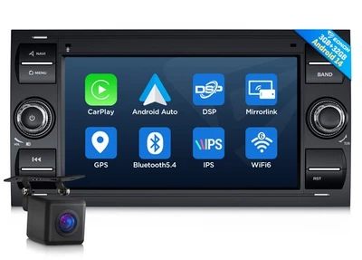 Für 2005-2007 Ford Galaxy Android 14 Autoradio 7"GPS Navigation CarPlay DAB+ DSP - Bild 1 von 4