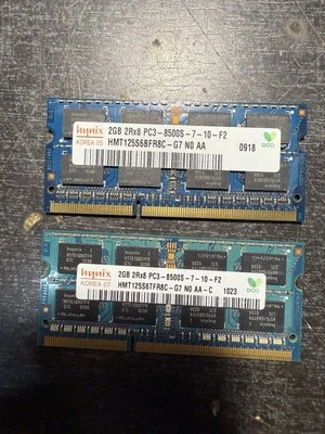 4GB 2x 2GB DDR3 Hynix Ram 1066 Mhz 1067 Mhz Notebook, Laptop Pc-8500 iMac 2009 - Immagine 1 di 2