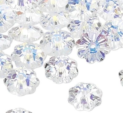 12 Swarovski Crystal AB Margarita Lochrose 6x2mm Flower Crystal Beads (3700) - Image 1 of 2