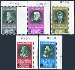 Jordan 534 x5,534-J, MNH. Michel 633A-637A, Bl.38. Builders of World Peace,1967. - Picture 1 of 2