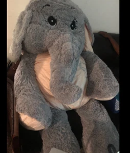 Large Elephant Stuffed Animal Plush Toys Gifts Gray 72" Kids Adults Grey bedroom - Picture 1 of 1