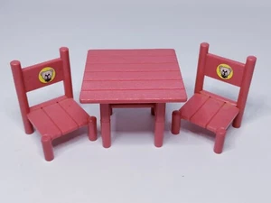 VTG 80s MC Toy Forest Families Pink Table and 2 Chairs Calico Critters Sylvian - Picture 1 of 4