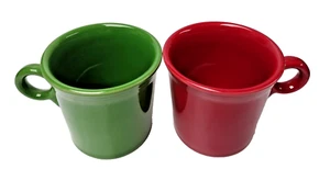 Set OF 2  HLC Fiesta 12 oz Coffee Mug Green and Red - Picture 1 of 6