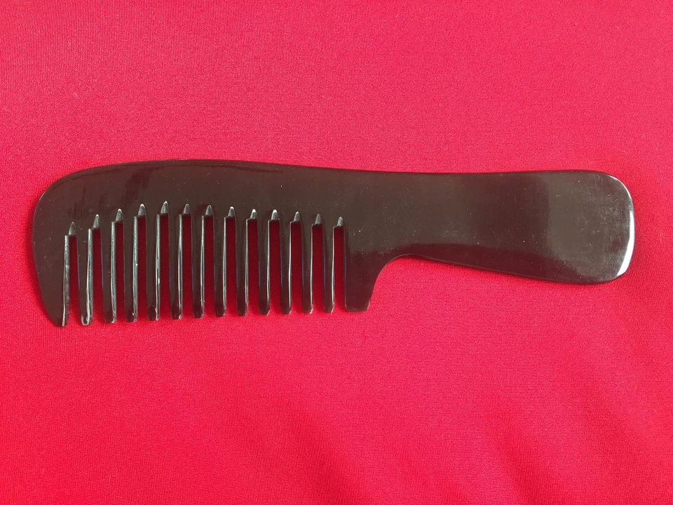 7.60" RESISTENTE PEINE CUERNO DE BUEY NEGRO DE DIENTES ANCHOS - ¡PARA TODO TIPO DE CABELLO! ¡NUEVO!! Foto 1 de 1