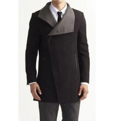 NUEVO WD•NY Hombres Abrigo Asimétrico Blazer Chaqueta Negra ~S 25905 Ropa Elegante Regalo Foto 1 de 4