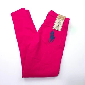 POLO RALPH LAUREN WOMENS JEANS PANTS -29 PINK STRETCH SKINNY ANKLE BIG BLUE PONY - Picture 1 of 9