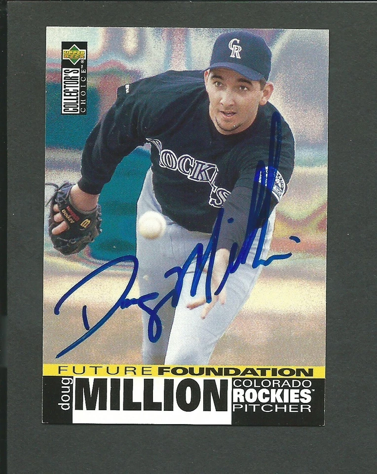 1995 UD CHOICE #38 Doug Million  COLORADO ROCKIES  SIGNED AUTOGRAPH AUTO COA - Image 1 of 1