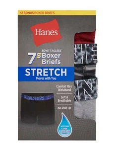 Hanes Boy's Tagless 7 Boxer Briefs  Stretch Moves With You XL (18) Comfort Flex - Picture 1 of 3